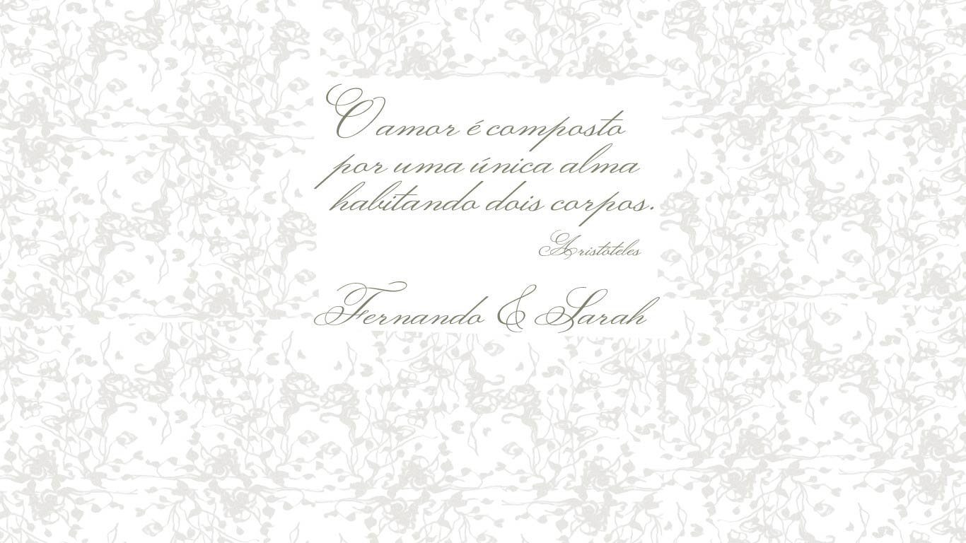 Arte com citação e os nomes Fernando & Sarah